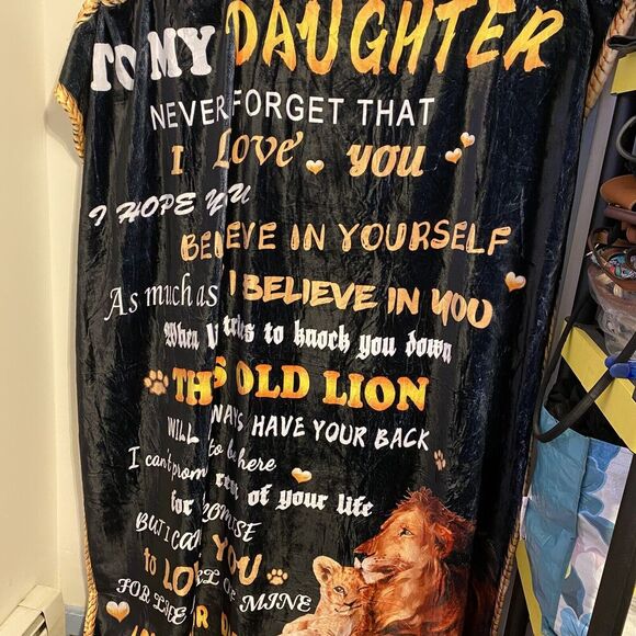 To My Daughter Blanket Gift From Dad Velveteen Plush Fleece Throw Blanket Soft - Picture 7 of 8